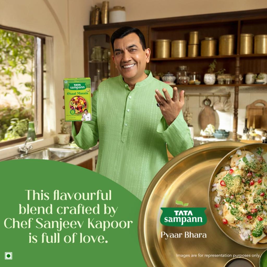 Tata Sampann Chaat Masala met Natuurlijke Oliën, 100g, Chat Masala Poeder, Bereid door Chef Sanjeev Kapoor, Met Exclusieve Tip van de Chef, Rijk Aroma & Smaak
