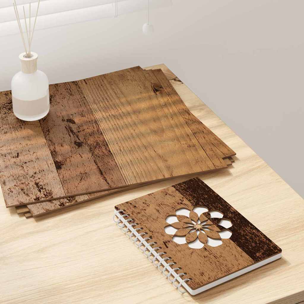 Decorative Panels 50 Pcs Reclaimed Wood Look 30 X 30 X 0.27 Cm Wood Based Material