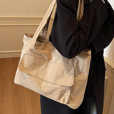 Large Capacity Commuting To Work for Women Lightweight Handbag for Female College Students In Class One Shoulder Tote Bag Simple Canvas Bag