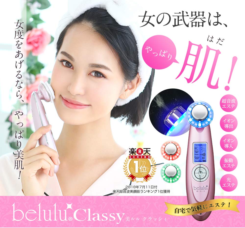 Ultrasonic Facial Beauty Device Belulu Classy Ion Pore Dirt Made In Japan Belulu Classy (Apricot Pink) Introduction/Derivation