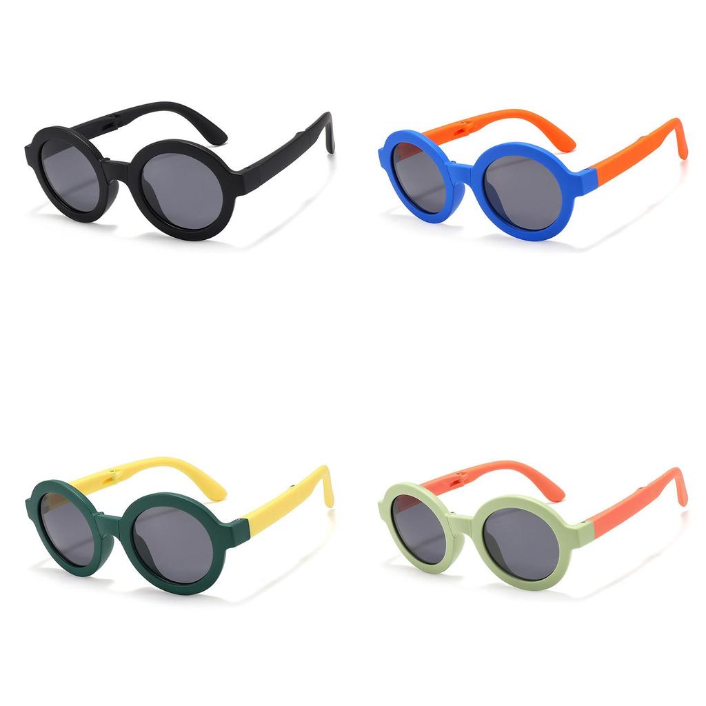 Childrens Sunglasses Foldable Round Frame Summer Outdoor Sun Protection Uv