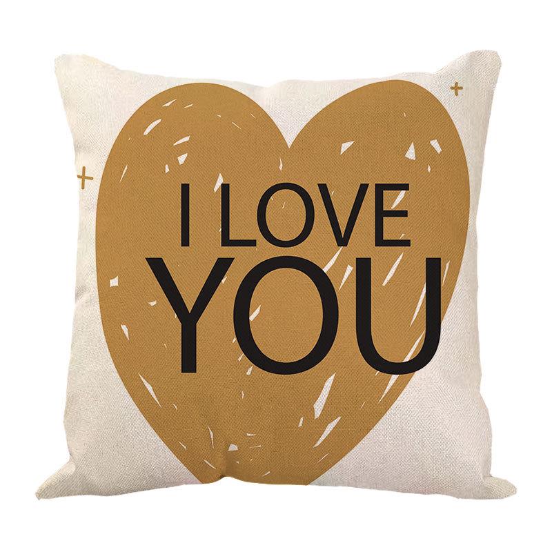 New Valentine's Day Love Letter Pattern Pillow Cover Sofa Pillow Cover