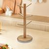 Hölzerner Becher Hänge-Präsentationsständer Trinkgläser Regal mit 6 Haken Baumform Holz Kaffee Tee Tasse Aufbewahrungshalter Ständer