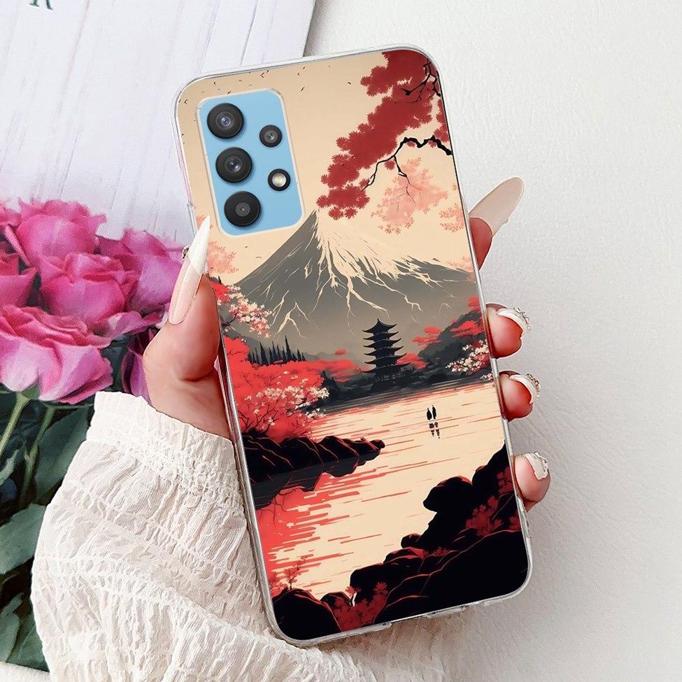 For Samsung A32 5G Case SM-A326B Clear Cute Cat Fashion Funny Painted Back Cover For Samsung Galaxy M32 5G Phone Case SM- M326B