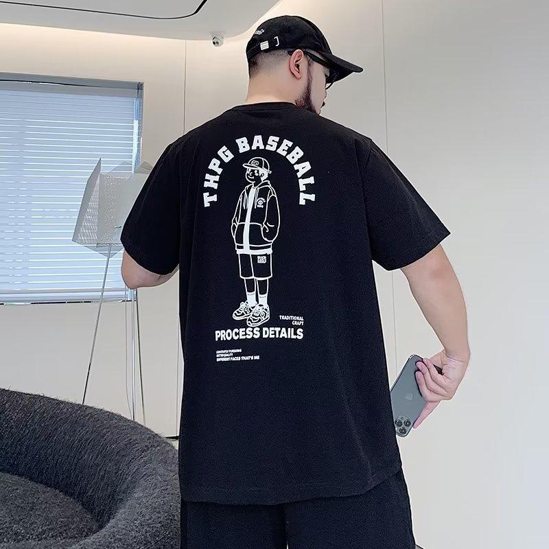 

Хлопковая футболка с короткими рукавами, мужская тяжелая летняя ретро-футболка с круглым вырезом, широкая версия, свободные рубашки с принтом, мужские рубашки 8XL