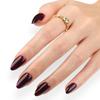 Short Almond Press on Nail,30Pcs Wine Reds Fake Nail in 15 Sizes Glossy False Nail Acrylic Stick on Nail for Women
