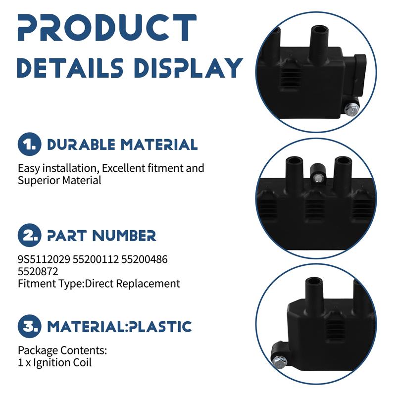 For FIAT 500 Alfa Romeo Mito Ford Ka Lancia Compatible Ignition Coil High Voltage Package 9S5112029 55200112 55200486 5520872