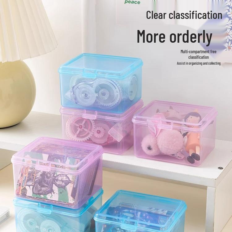Transparent Dustproof Card & Coin Organizer with Lid for Kids & Students