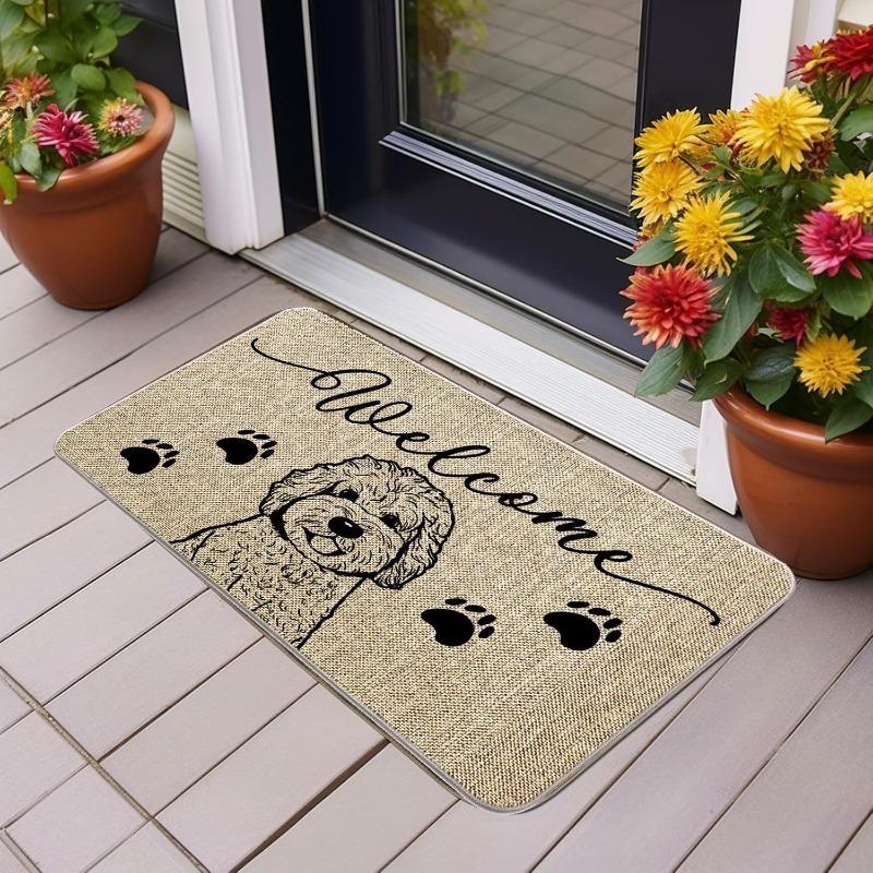 Adorable Cute Pet Welcome Doormats Wipe Your Paws Design Dog Lover Entrance Mats for Animal Lovers Home Decor
