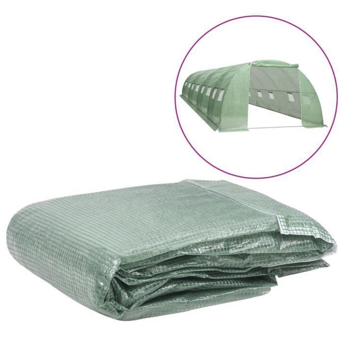 Couverture de remplacement de serre - vidaXL - 400x800x200 cm - Vert - 16 fenêtres - 1 porte