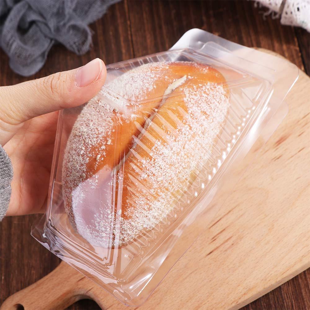 100 Pcs Transparent Sandwich Takeout Box Triangle Food Container Portable Sandwich Holder  Picnic