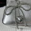 1Pc Pearl Bowknot Heart Pendant Keychain Beaded Phone Charm Detachable Bows Lanyard Handmade Keyring Jewelry For Bag Purse