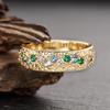 Japanese simple ring women, exquisite versatile color zircon index finger ring, niche design ins tide jewelry