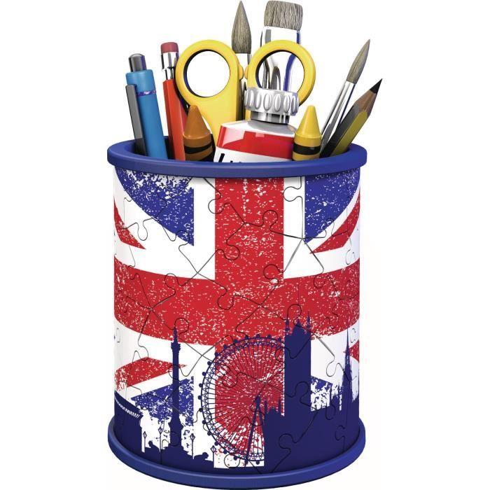 Union Jack Ravensburger 3D Puzzle Pencil Holder - Child - 54 Pieces - No Glue - From 6 Years