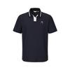 CHALLENGER Men'S Pq Material Color Block Collared Short Sleeve T-Shirt Navy