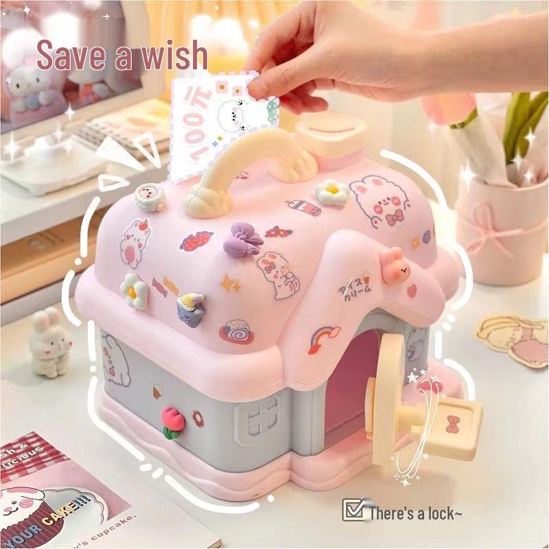 2023 Cute Mushroom House Money Box Cartoon Piggy Bank for Children