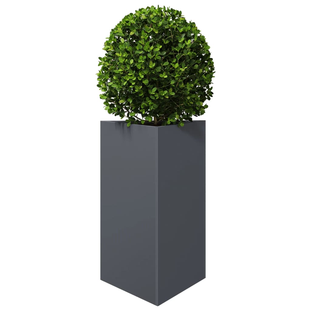 Vidaxl Garden Planters, 2 Pcs, Anthracite, Triangular, 50X43X75 Cm