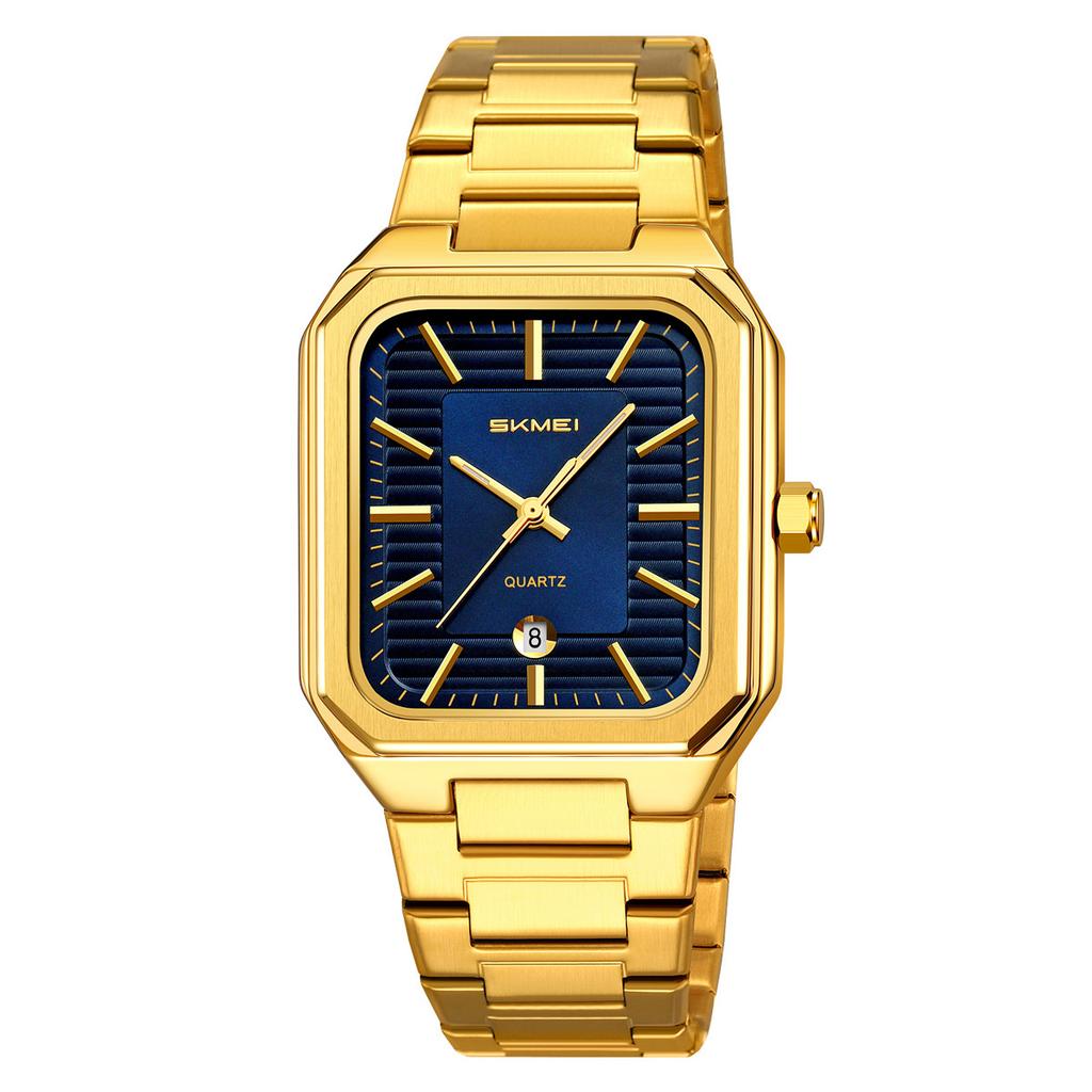 Watch Men's Square Waterproof Steel Belt Men's Quartz Watch Calendar Watch Source