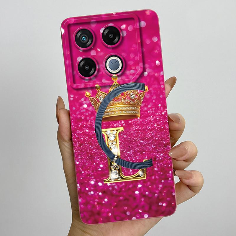 For Infinix GT 20 Pro Case Luxury Crown Letter Soft Silicone Back Cover For Infinix GT20 Pro GT20Pro Coque Infinix X6871 Fundas