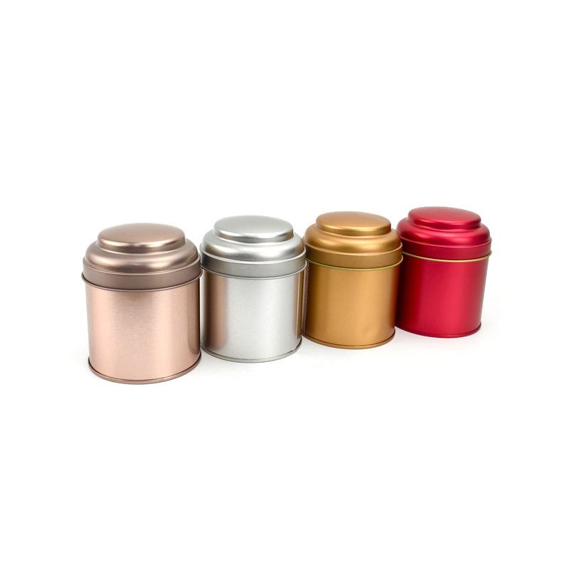 50G Small Tea Tins Canister With Airtight Double Lids,Mini Tin Can Box And Small Round Kitchen Canisters For Tea