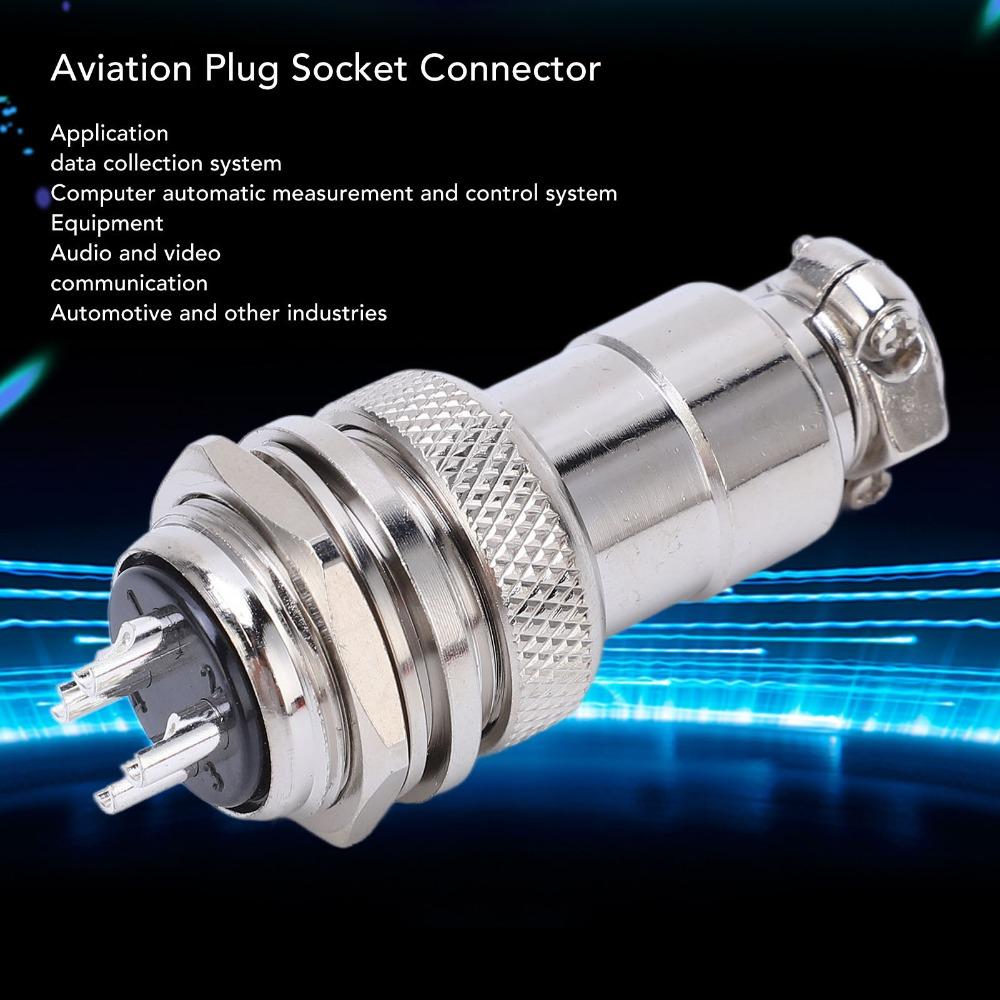 2 STÜCK 4 Pin GX20 Luftfahrtsteckverbinder Zinklegierung Gehäuse Stecker Buchse Rundadapter Audio