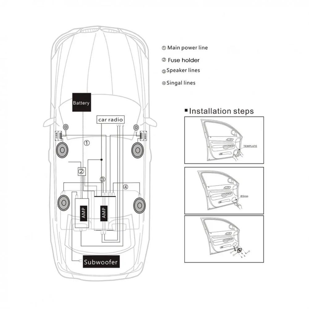 4 Inch 10cm 250W Car Coaxial  Auto Audio Music Stereo Full Range Frequency Hifi Car Speakers Non-destructive Installation