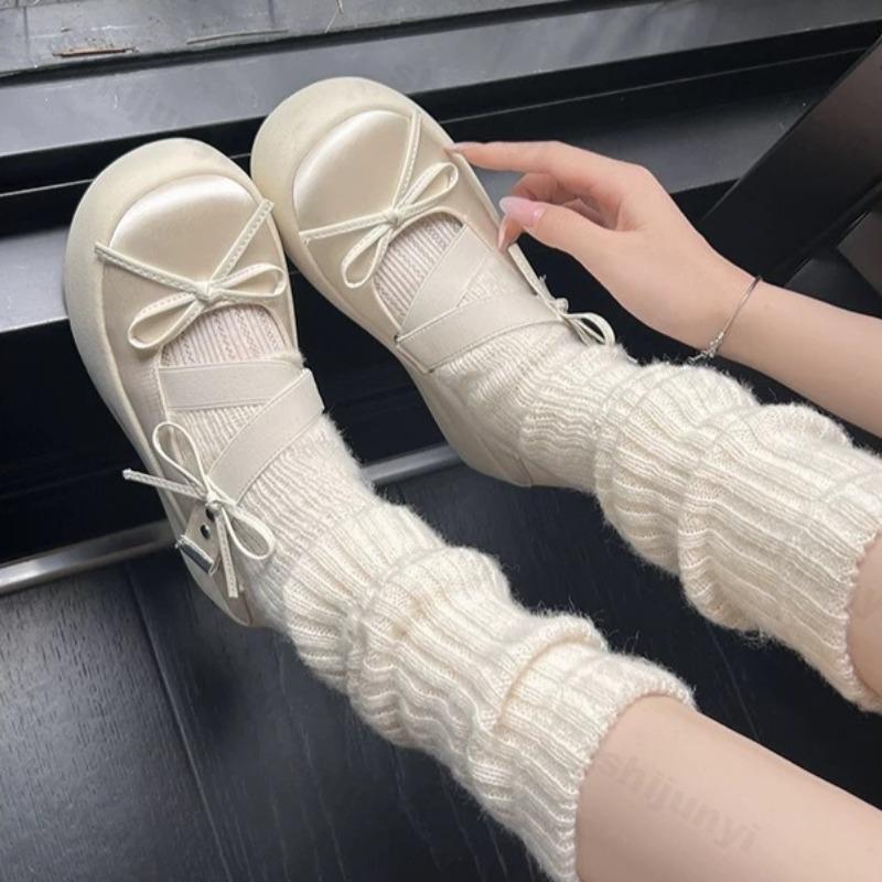 Fashion 2025 Autumn New Elegant Bow Design Shallow Mouth Casual Thick Soled Mary Jane for Women Comfortable Fashion Ballet Single Shoes