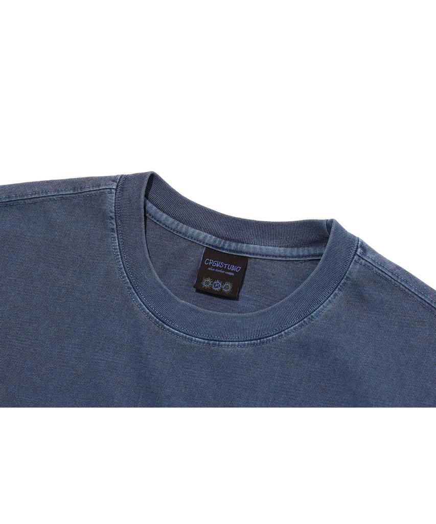 CPGN STUDIO Cereal Teddy Pigment Short Sleeve Tee Dark Blue