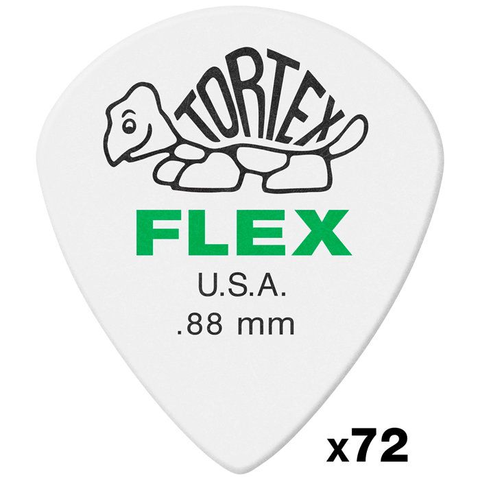 Dunlop 466R088 Tortex Flex Jazz III XL 0,88 mm Sachet de 72 Médiators