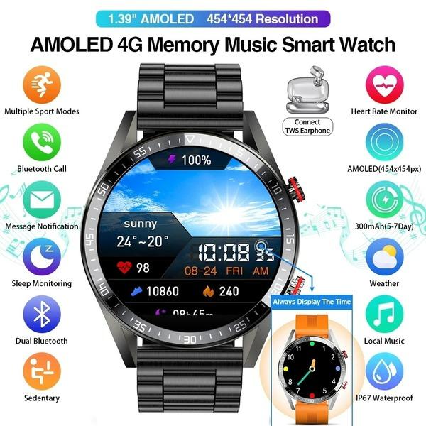 Smart Watch Men Always Display The Time Bluetooth Call Local Music Men Smartwatch For Huawei Xiaomi