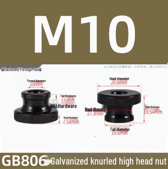 In Stock: GB806 High Head Knurled Thumb Nut, Nickel & Zinc Plated