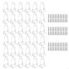 62KD 12/36Pcs Horizontal Blinds Hold Down Brackets Clear Bottom Rails Hold Clips with Screws Curtain Replacement Accessories