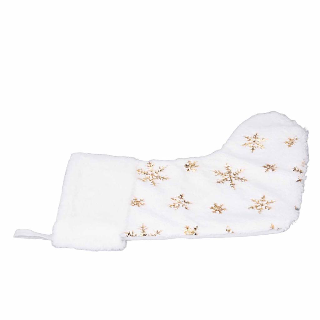 Large Xmas Stocking Embroidered Snowflake Sequin Socks Ornament Stocking Decoration for Family Holid