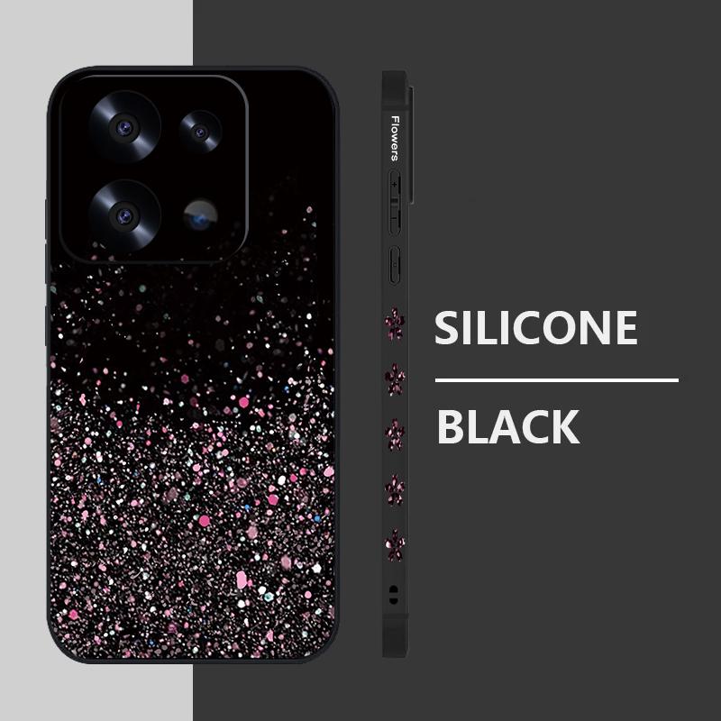 Sequin Pattern Lanyard Phone Case For Xiaomi Poco F6 X6 X5 13T Pro Redmi Note 13 14 4G 15 14 12 13 Pro Plus 5G Soft TPU Cover