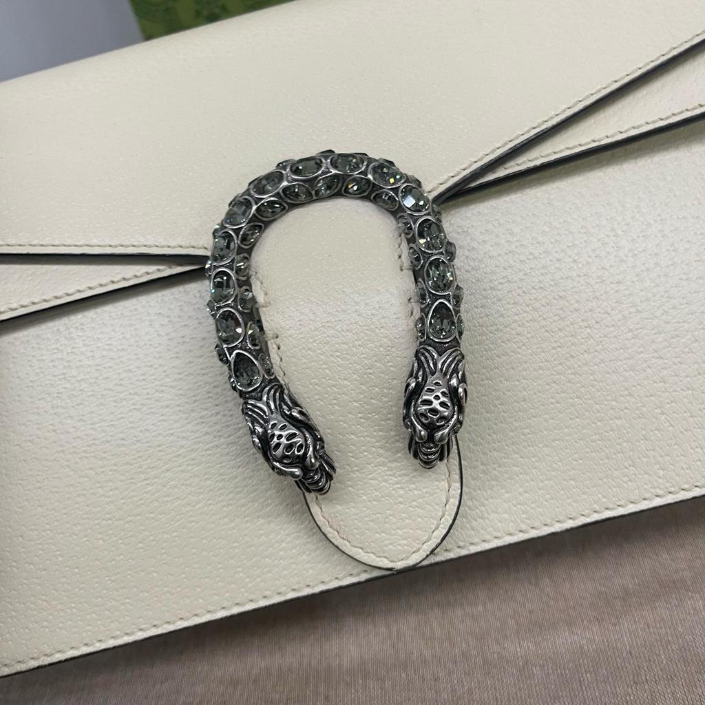 [Pre-Owned] Dionysus Tiger Head Crystal Detail Chain Leather Crossbody Bag Small - Excellent #JZFNP6