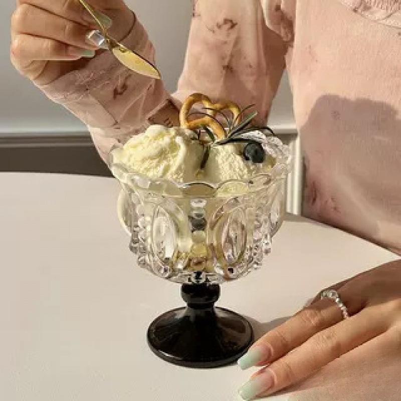 Cup Bird's Nest Cold Drink Cup Glass Dessert Palace Style Cup Household Ice Cream Yogurt Float