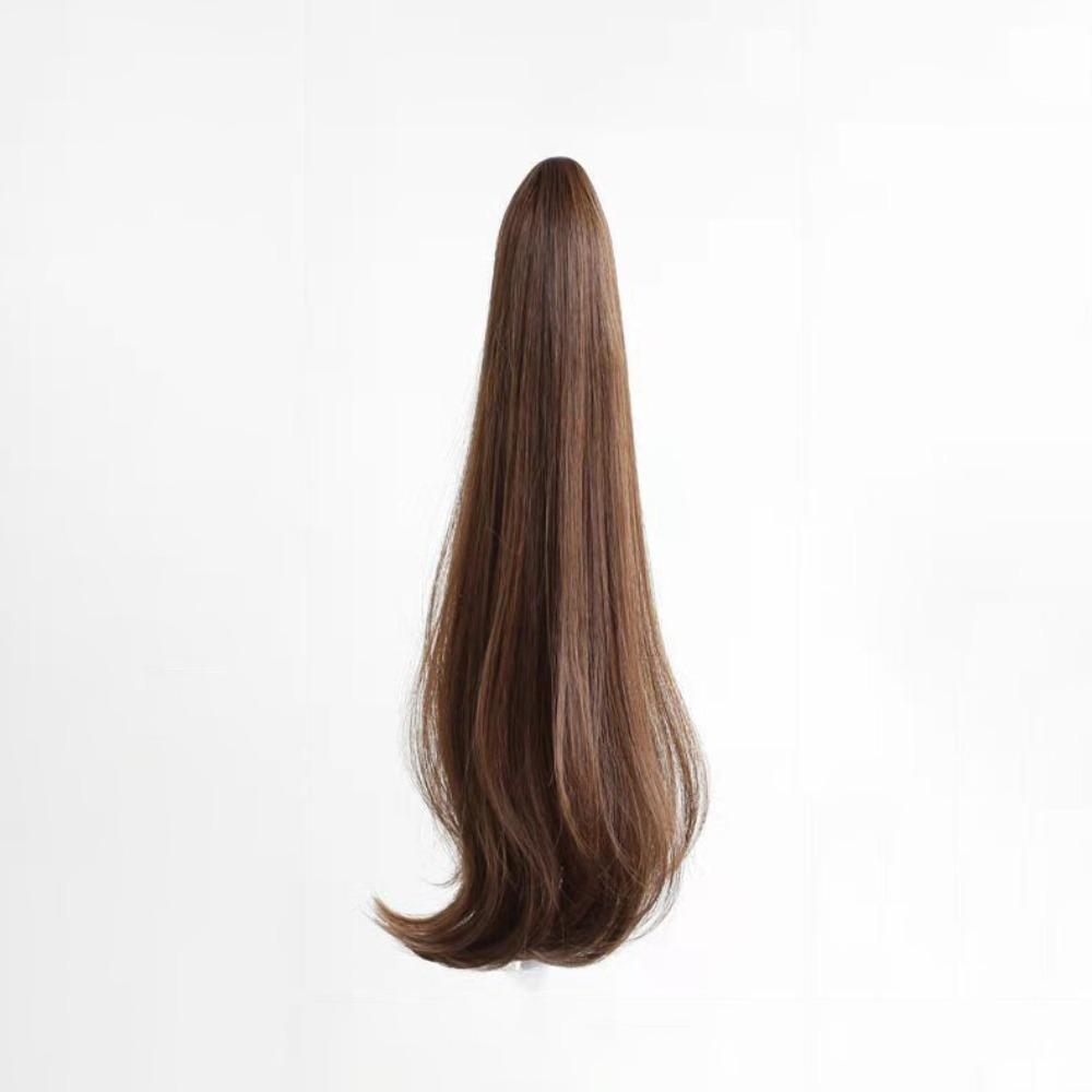 

Длинный прямой хвост-накладка, кудрявая синтетическая накладка для волос для женщин, аксессуары для волос brown