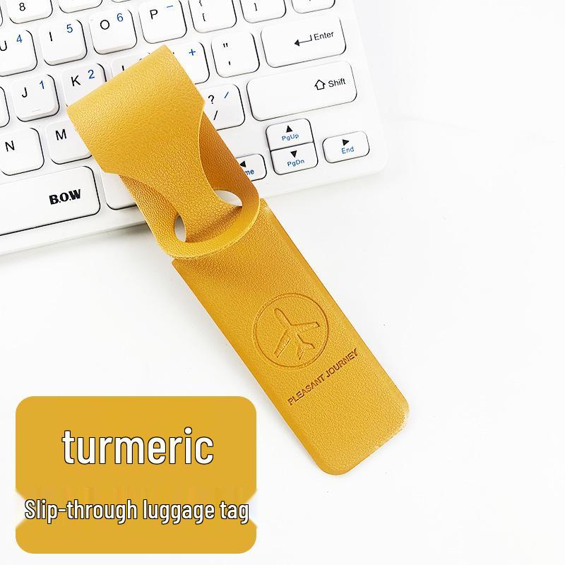 Double-sided Leather Luggage Tag with Cardstock Strap