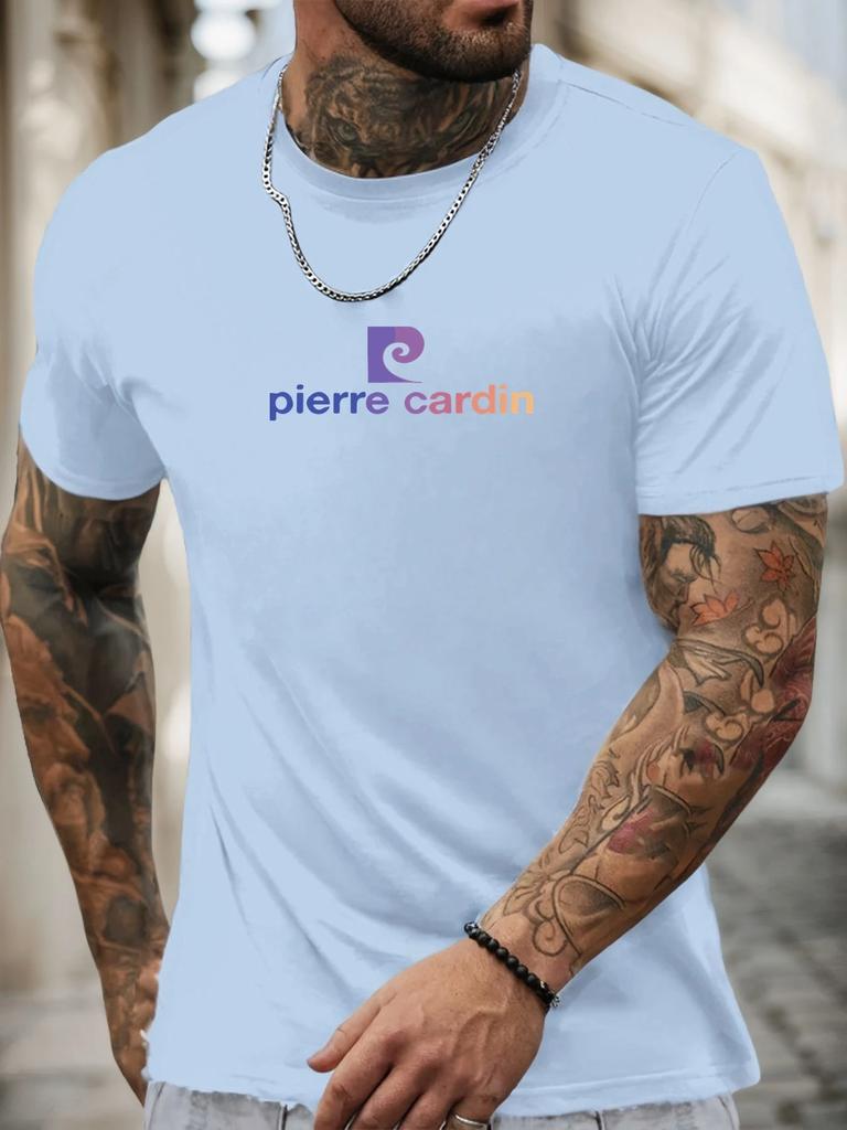 Short Sleeve TShirt Pierre Cardin Mens 100 Cotton Pattern Printed Shirt Summer Round Neck Breathable Casual Fashion Cool Tees