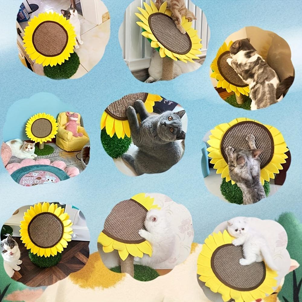 Sisalová škrabadla pro kočky s rozkošným tvarem slunečnice, skvělý dárek pro vaši kočku