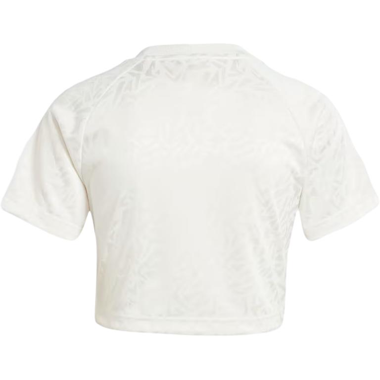 adidas Originals Baby Tea Striped Round Neck Slim Fit Short Sleeve T-Shirt Women Tops White IW5478