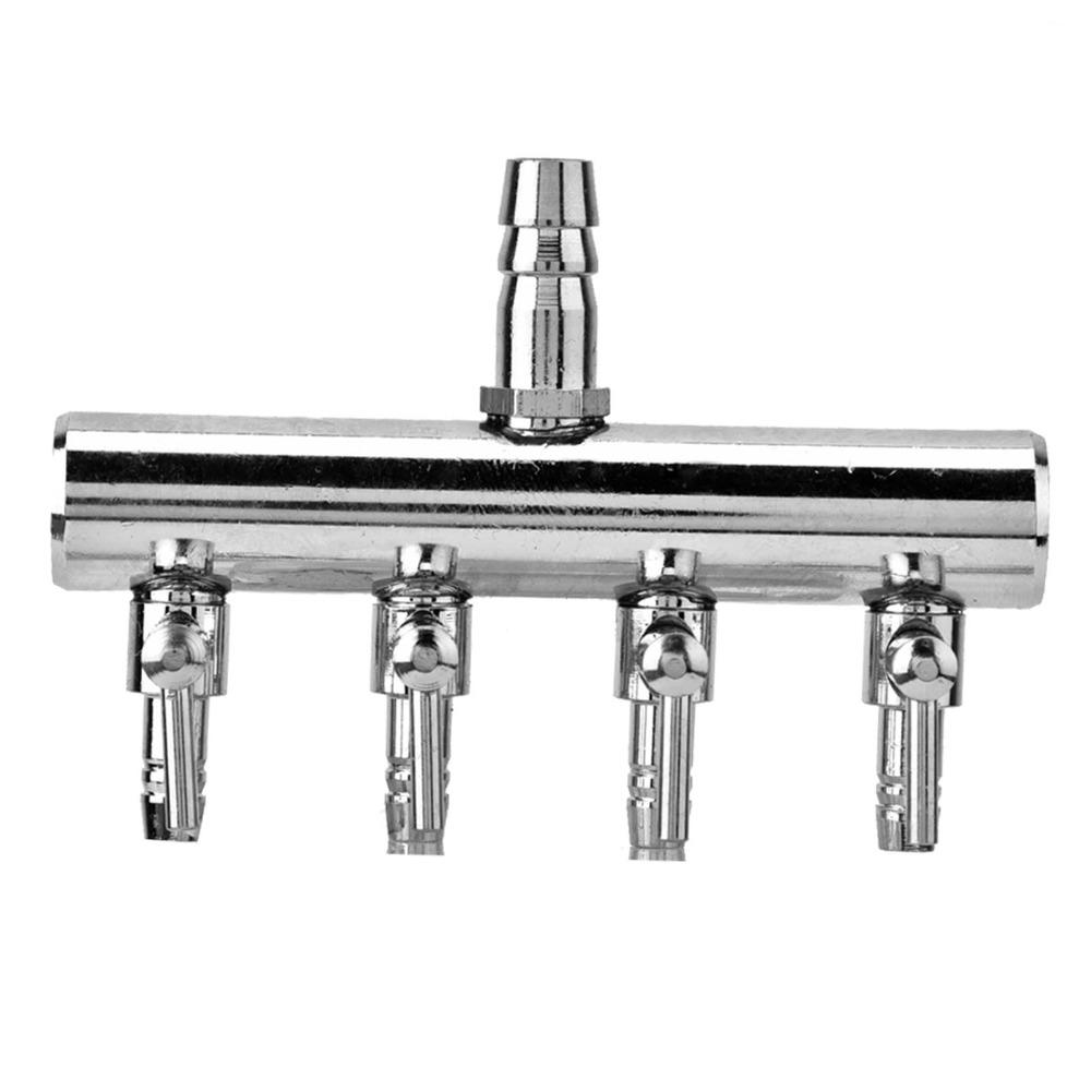 Stainless Steel Aquarium Air Valve 8mm Turn to 4mm 4 Way Air Flow Valve T Shaped 2 Way Gang Valve Airline Tubing Hose