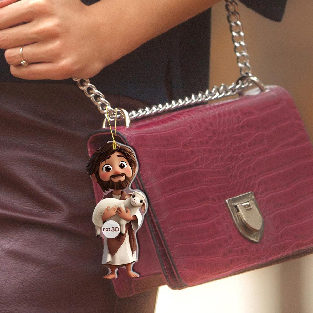 6-Piece Set, Christmas Gift Package Acrylic 2D Flat Backpack Car Pendant Pendant Christmas Tree Decoration Pendant Gift