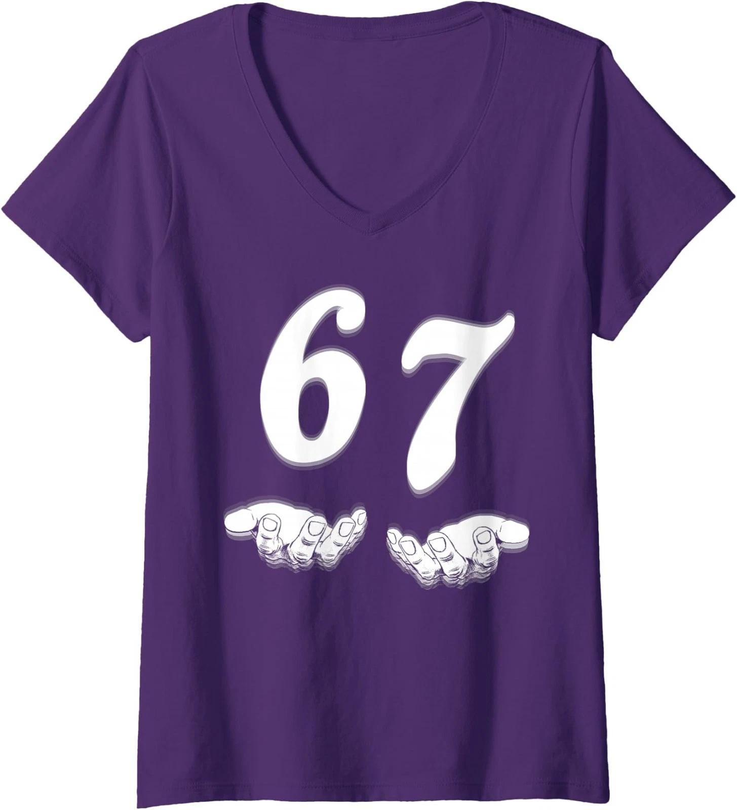 

Six Seven Christmas 6 7 Meme Funny Christmas Fun Ladies V-Neck Tshirt 2XL