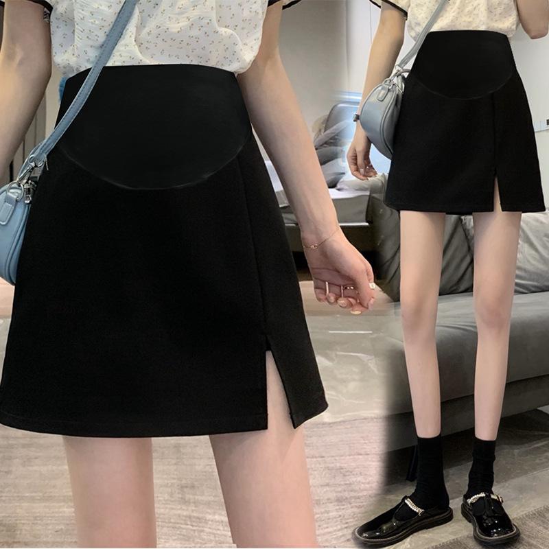 

Tmall Quality Maternity A-line Short Skirt - Spring to Autumn High Waist, Hip-hugging Slit Design XL