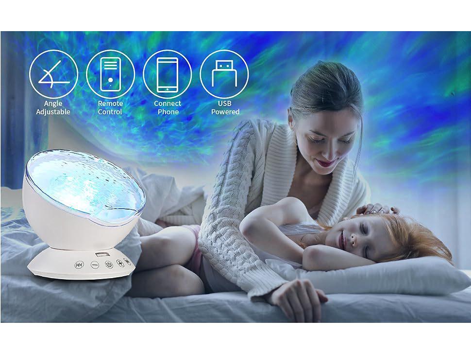 Ocean Wave Starry Sky Projector: Colorful Sleep Aid & Atmosphere Light with Speaker