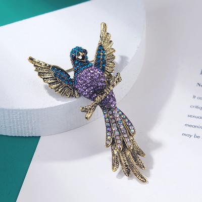 Exquisite Voller Kristall Luxus Kolibri Broschen Abzeichen für Damen Herren High-End Klassische Tier Pins Schnallen