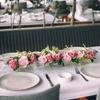 24-Inch Long Transparent Acrylic Rectangular Floral Centerpiece Modern Vase for Dining Table Decorative Usage