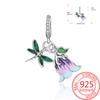 Authentic Original products Copper Metal Colorful tulip flowers animal Cow Pendant Bead Component Compatible With Bracelet High Quality Fine Jewelry