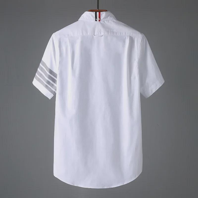 TB JL Trendiges grau gestreiftes kurzärmeliges Hemd für Damen und Herren - Neuer lässiger Unisex-Sommerstil.